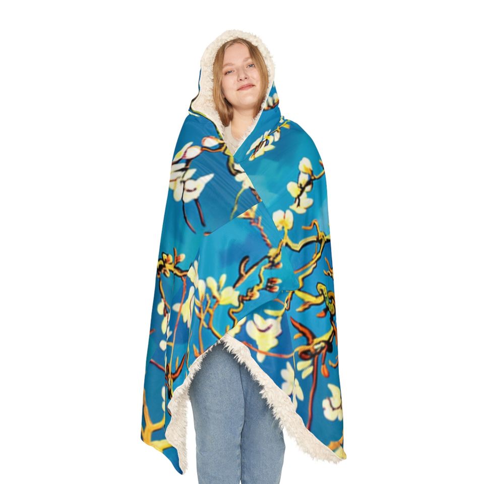 Blue Cherry Blossom Snuggie Snuggle Blanket
