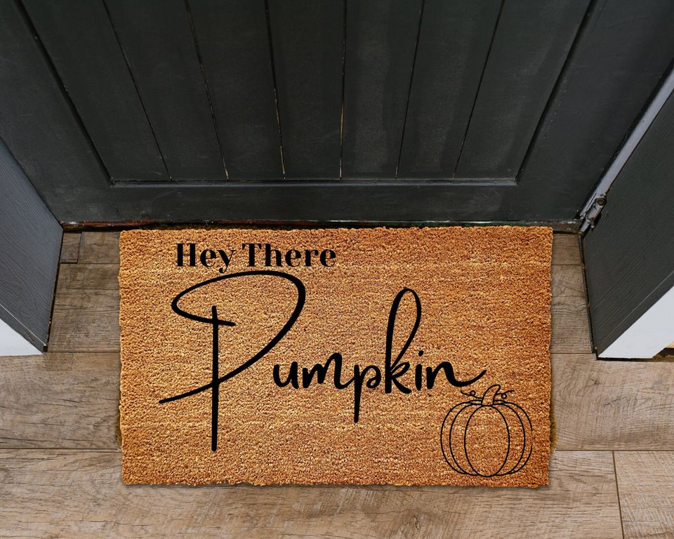 Hey There Pumpkin Door Mat, Fall Doormat, Welcome Mat