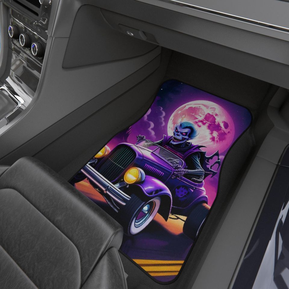 Skull Moon Hot Rod Car Mats