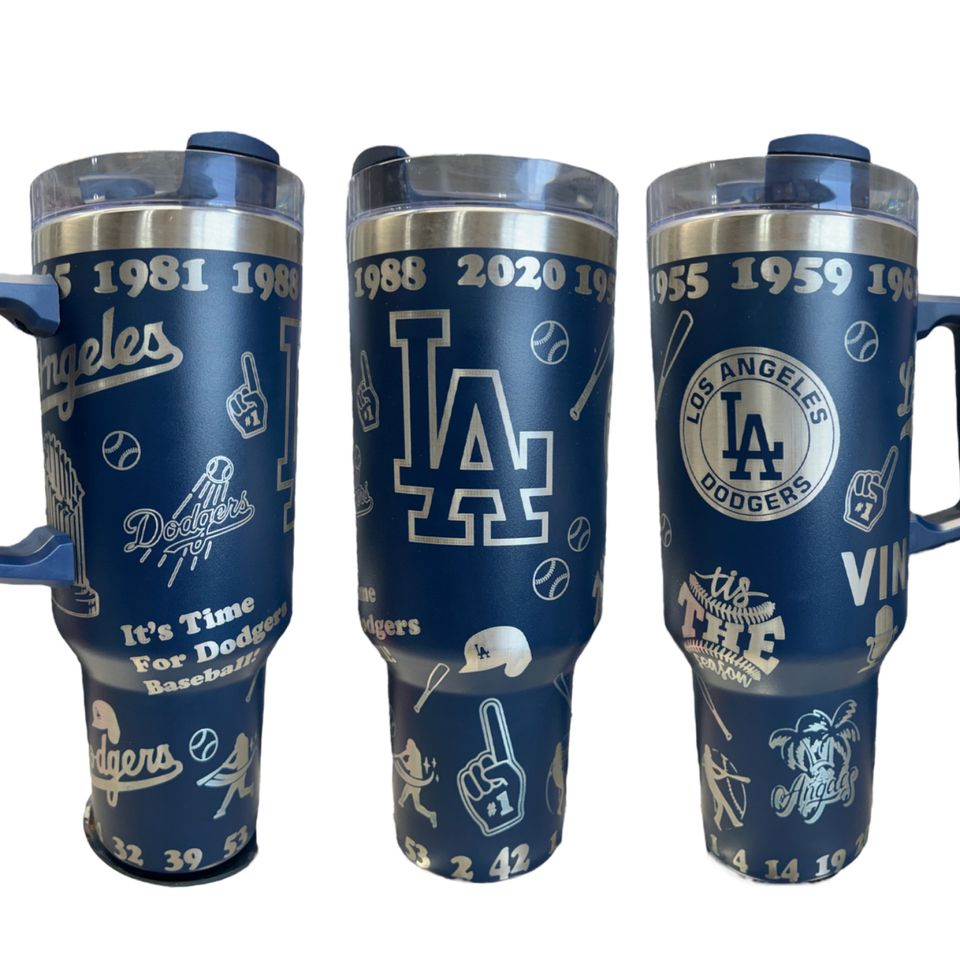 LA Dodgers  40oz Laser Engraved 40 oz Tumbler with Handle