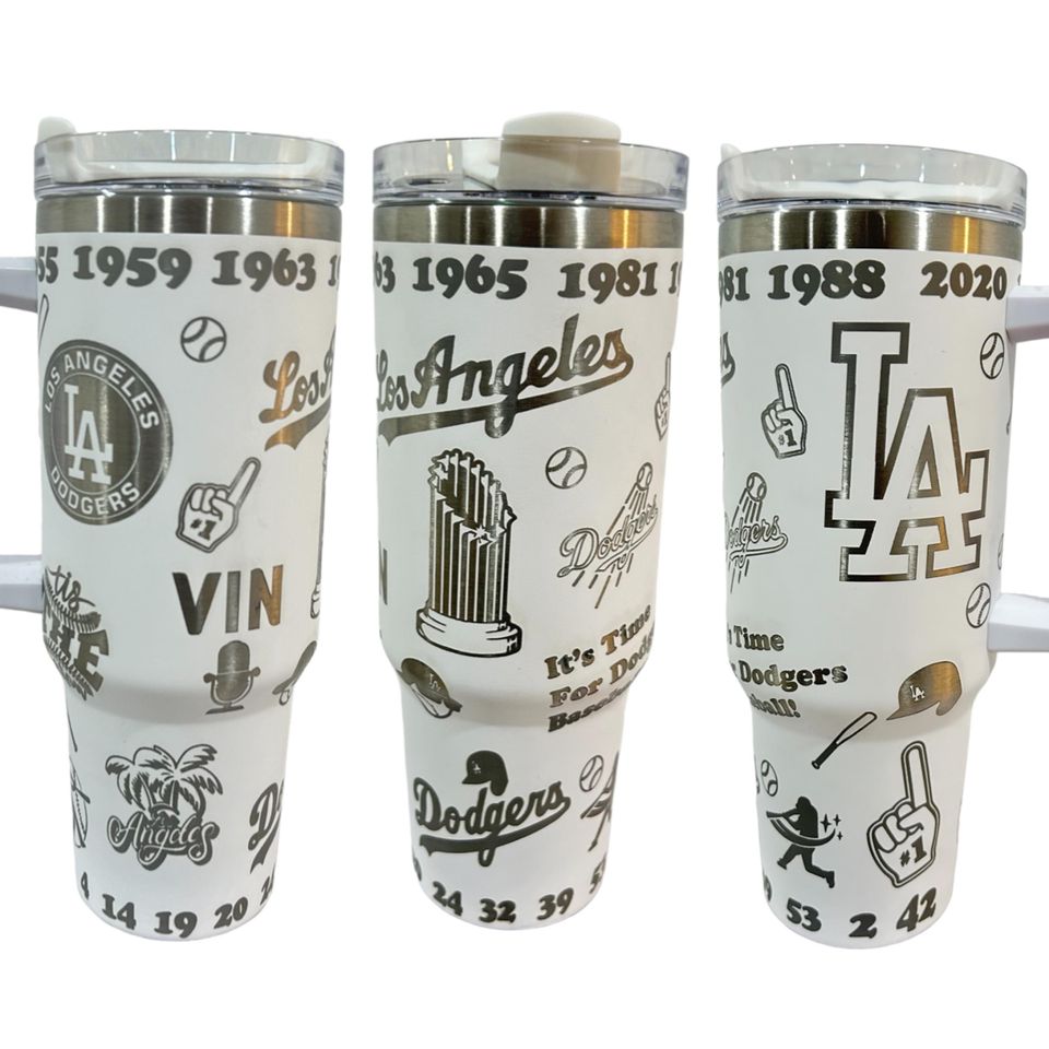 LA Dodgers  40oz Laser Engraved 40 oz Tumbler with Handle