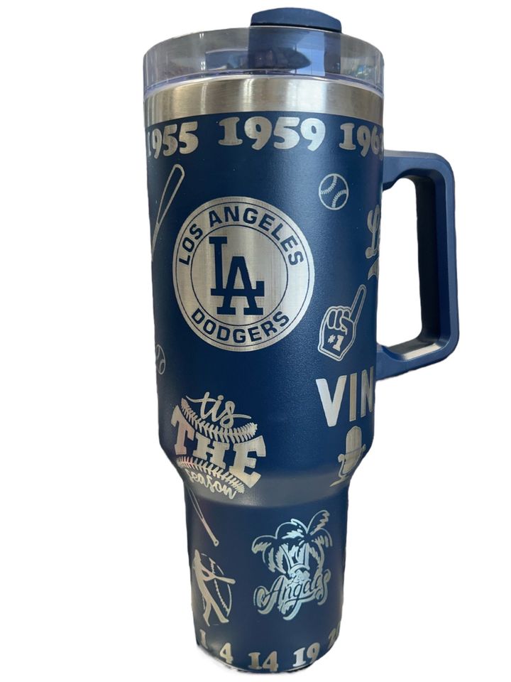 LA Dodgers  40oz Laser Engraved 40 oz Tumbler with Handle