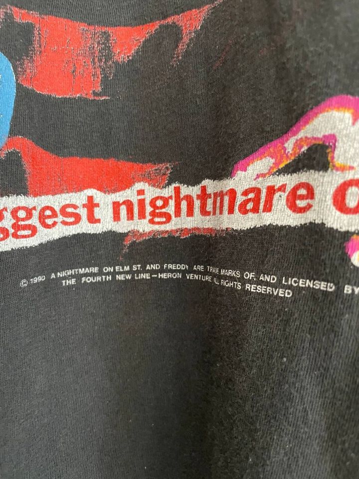 Vintage 1990 Freddy Krueger Big Face Horror T-shirt