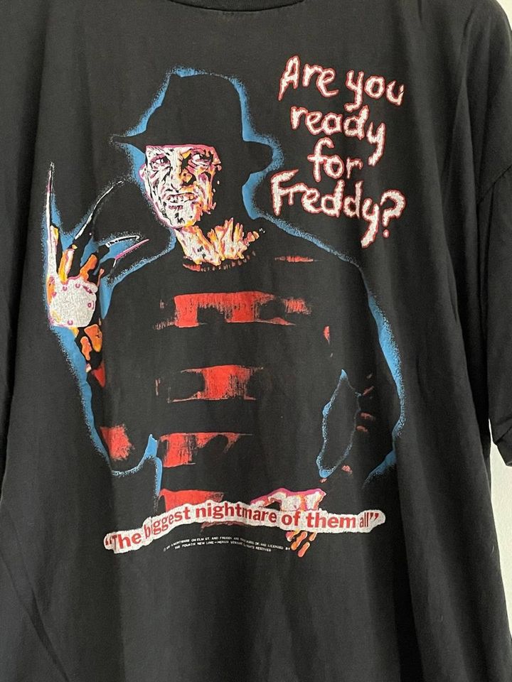 Vintage 1990 Freddy Krueger Big Face Horror T-shirt