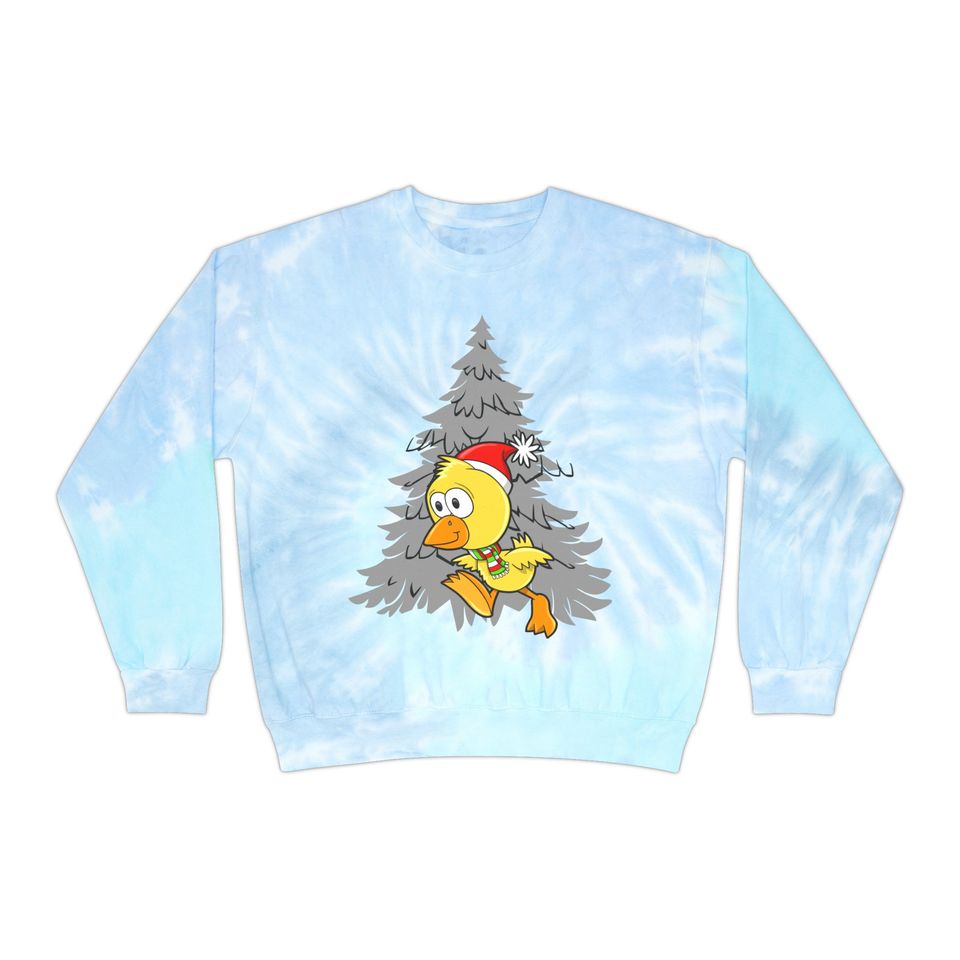 Christmas Chicken Unisex Tie-Dye Sweatshirt