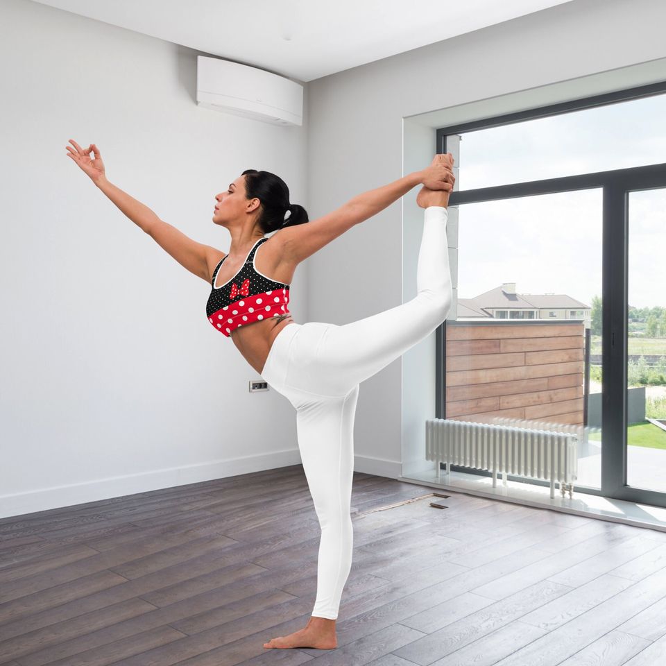 Red and White Polkadot Sports Bra