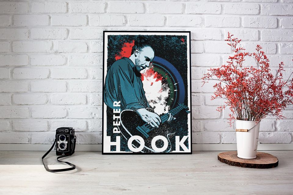 Peter Hook New Order Joy Division Music Poster, 80s Rock and Electronic Music, Vertical Matte Print