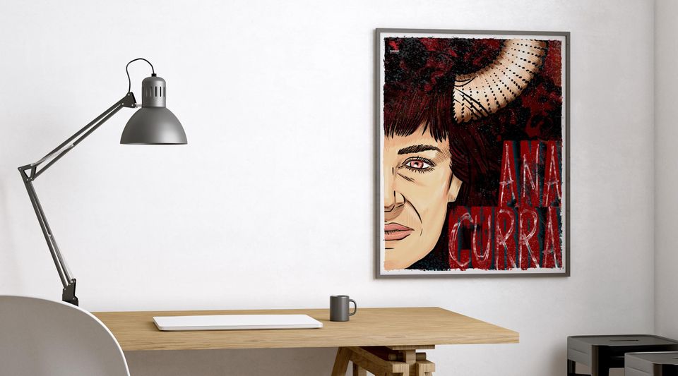 Ana Curra Lmina Poster | Dark Post-Punk Art | Icon of Parlisis Permanente & Alaska y los Pegamoides