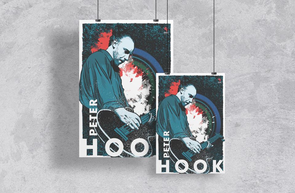 Peter Hook New Order Joy Division Music Poster, 80s Rock and Electronic Music, Vertical Matte Print