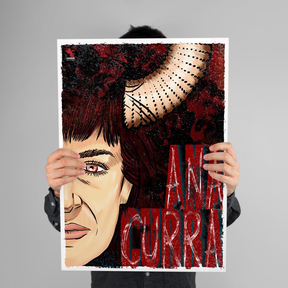 Ana Curra Lmina Poster | Dark Post-Punk Art | Icon of Parlisis Permanente & Alaska y los Pegamoides