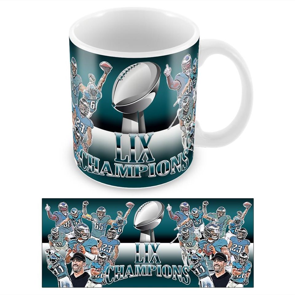 Eagles Champions LIX 2025 Vector Heroes Printed Mug Cup Philadelphia Philly
