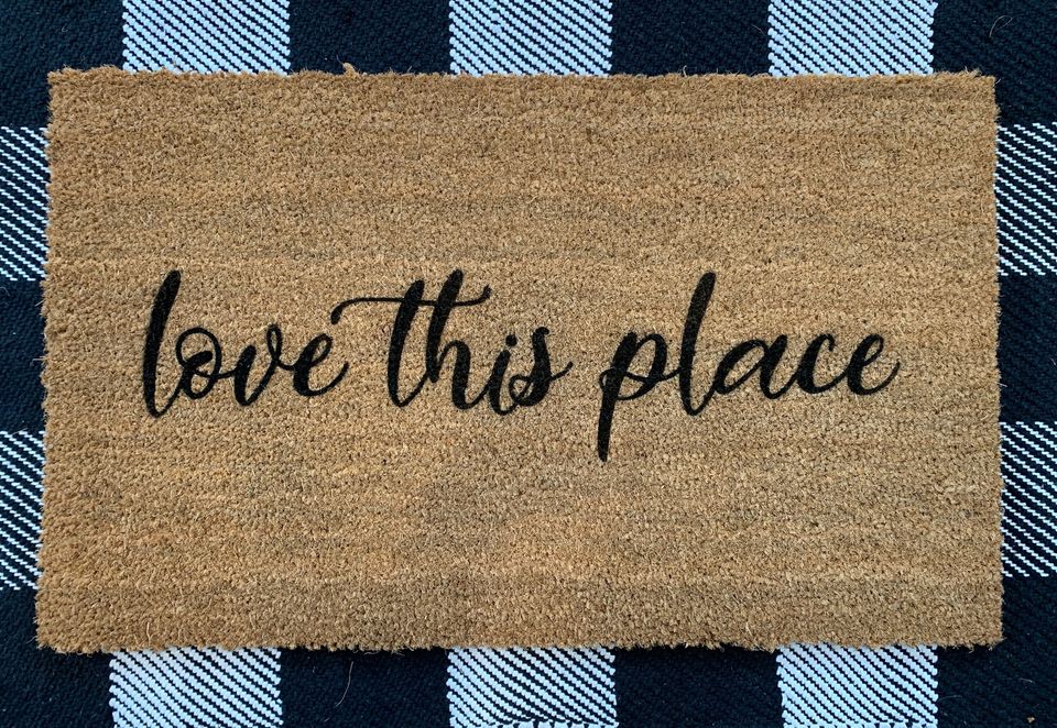 Handmade Love This Place Doormat