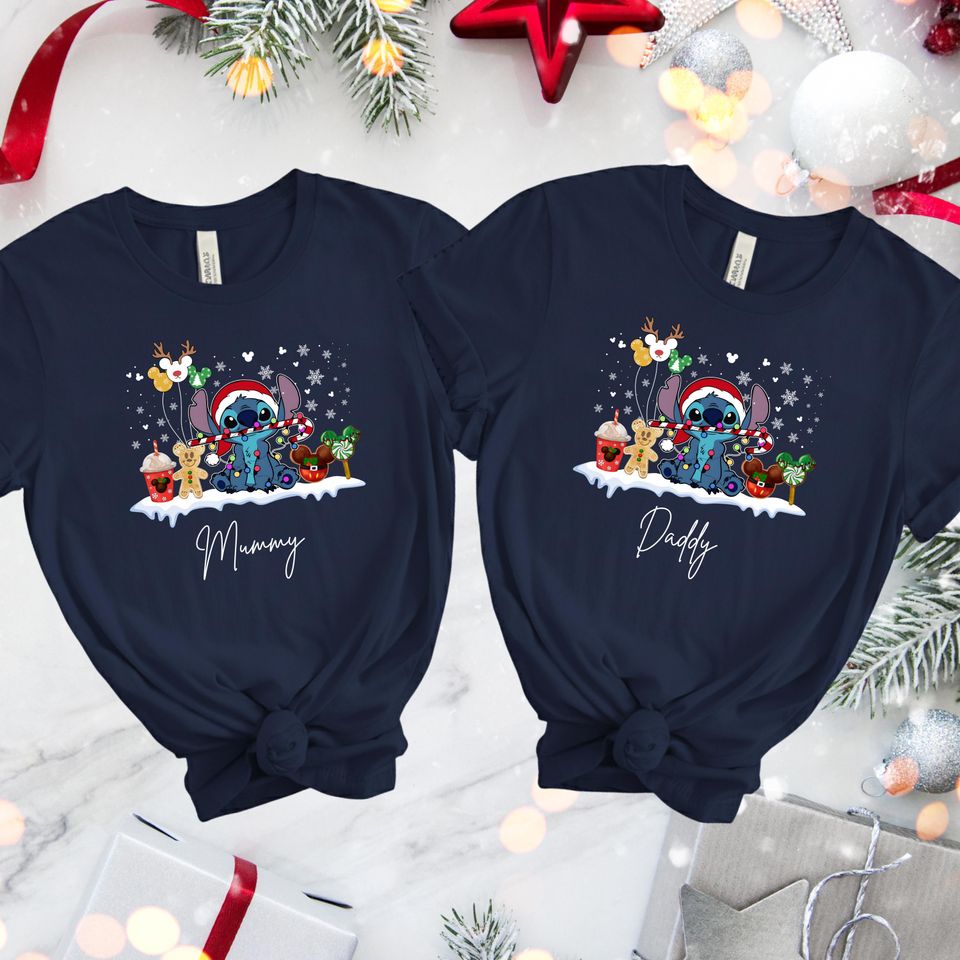 Personalised Stitch Family Christmas T-Shirts