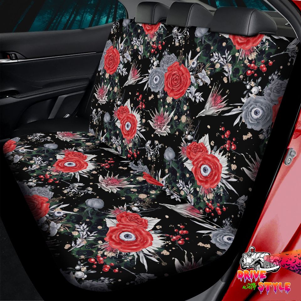 Predator Eyes Car Seat Covers: Mystic Floral Boho Horror