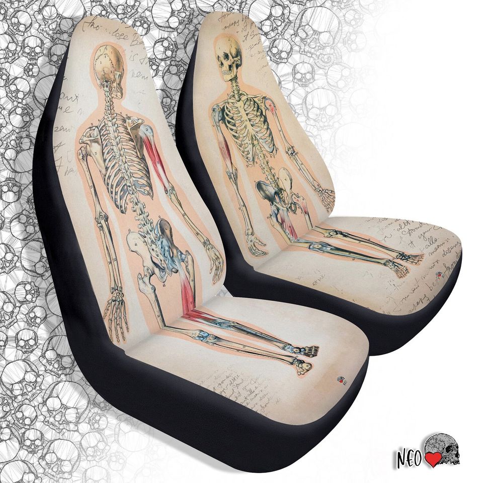 Anatomy Skeleton Car Seat Covers, Steampunk car accessories, Pathology appendicular skeleton, Victorian car gift