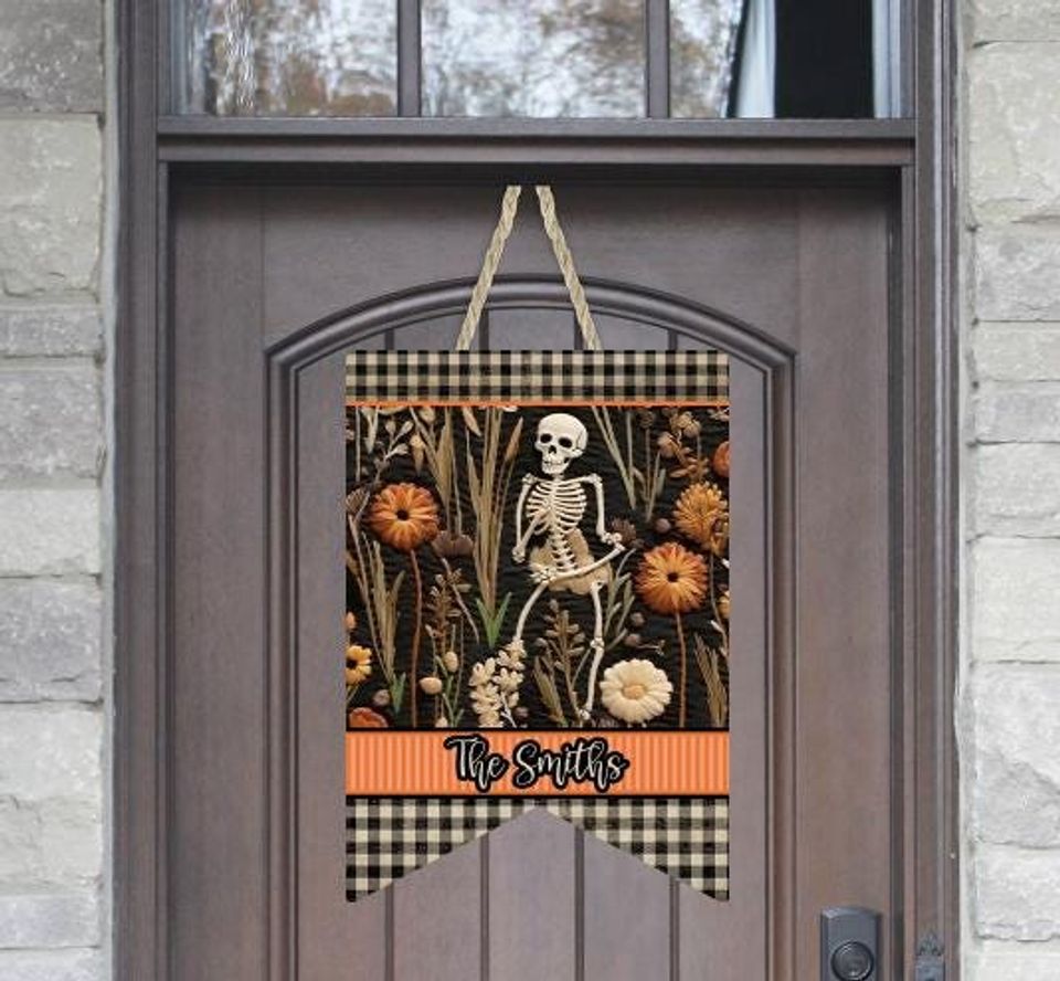 Skeleton Fall Halloween Garden Flag   Design for Sublimation