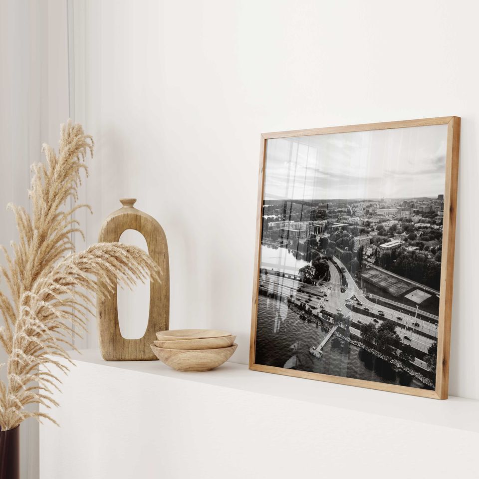 Madison Wisconsin Square Black and White Poster