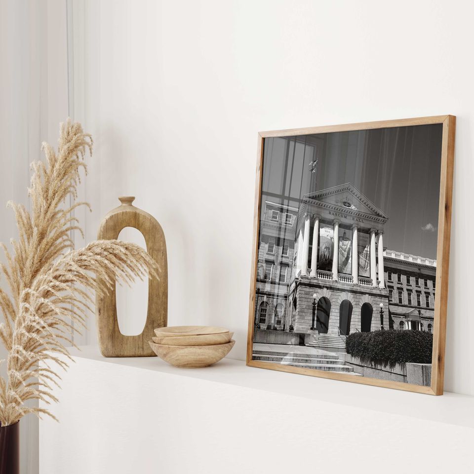 Madison Wisconsin Square Black and White Poster