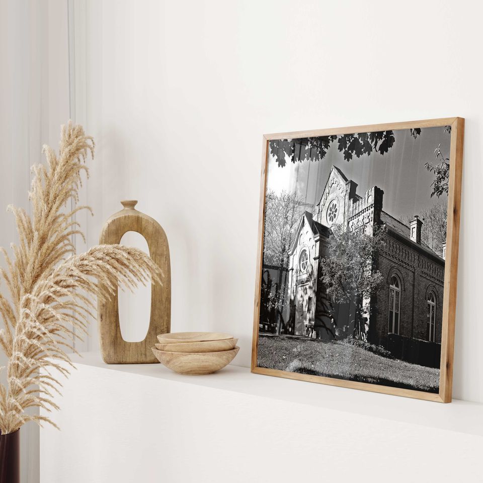 Madison Wisconsin Square Black and White Poster