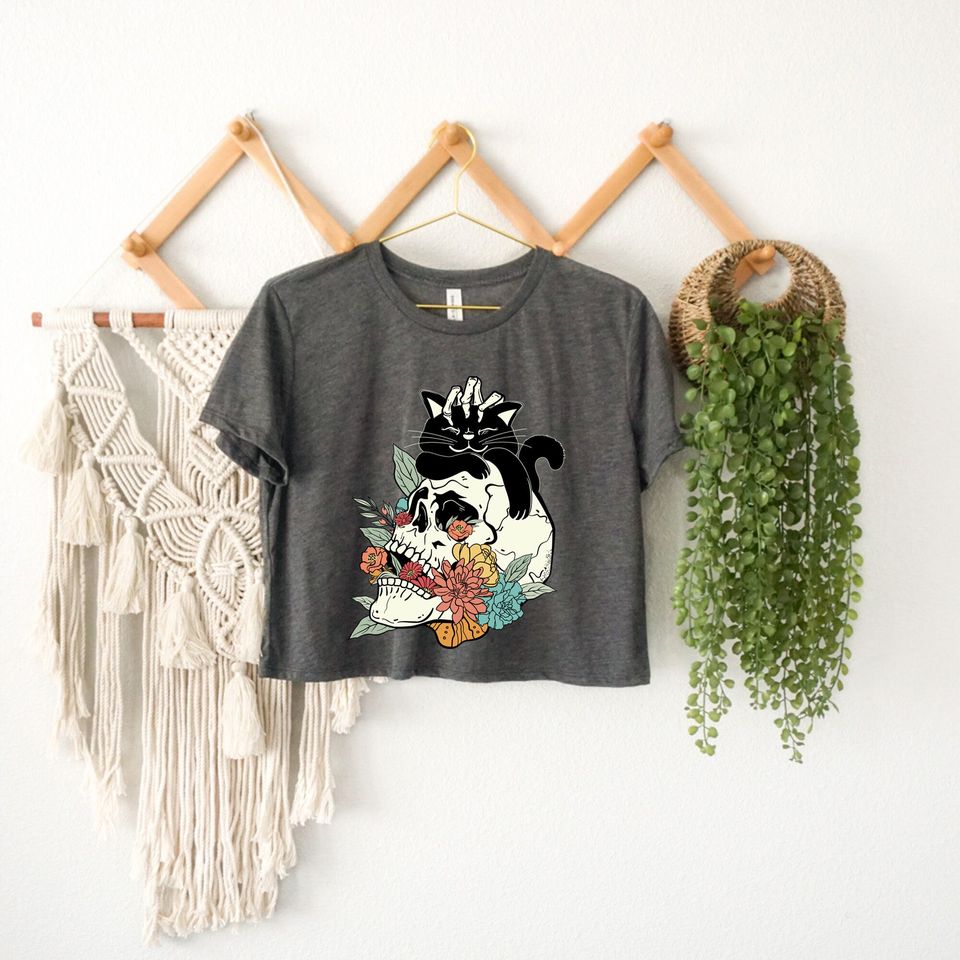 Halloween Skeleton Crop Top, Skeleton Graphic Tee, Welcome Halloween Top