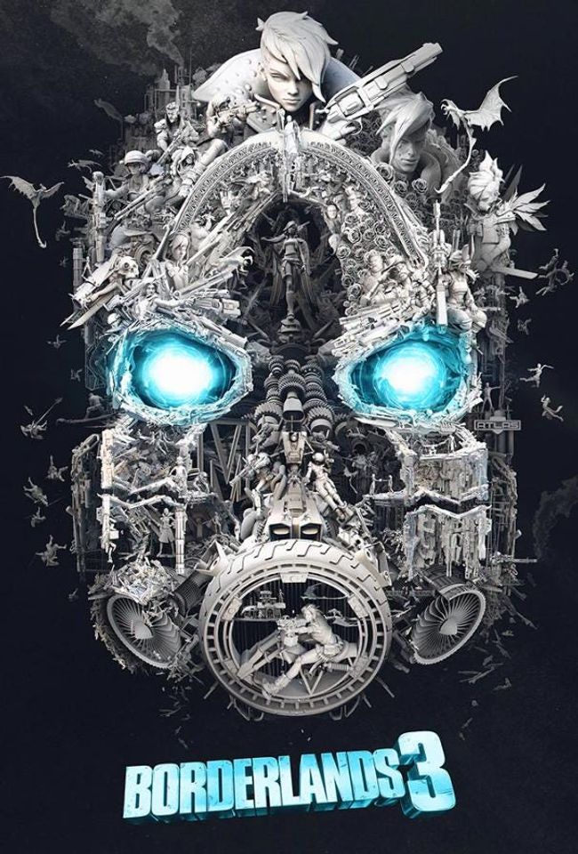 Borderlands Major Mask Print, Borderlands 3 Wall Art