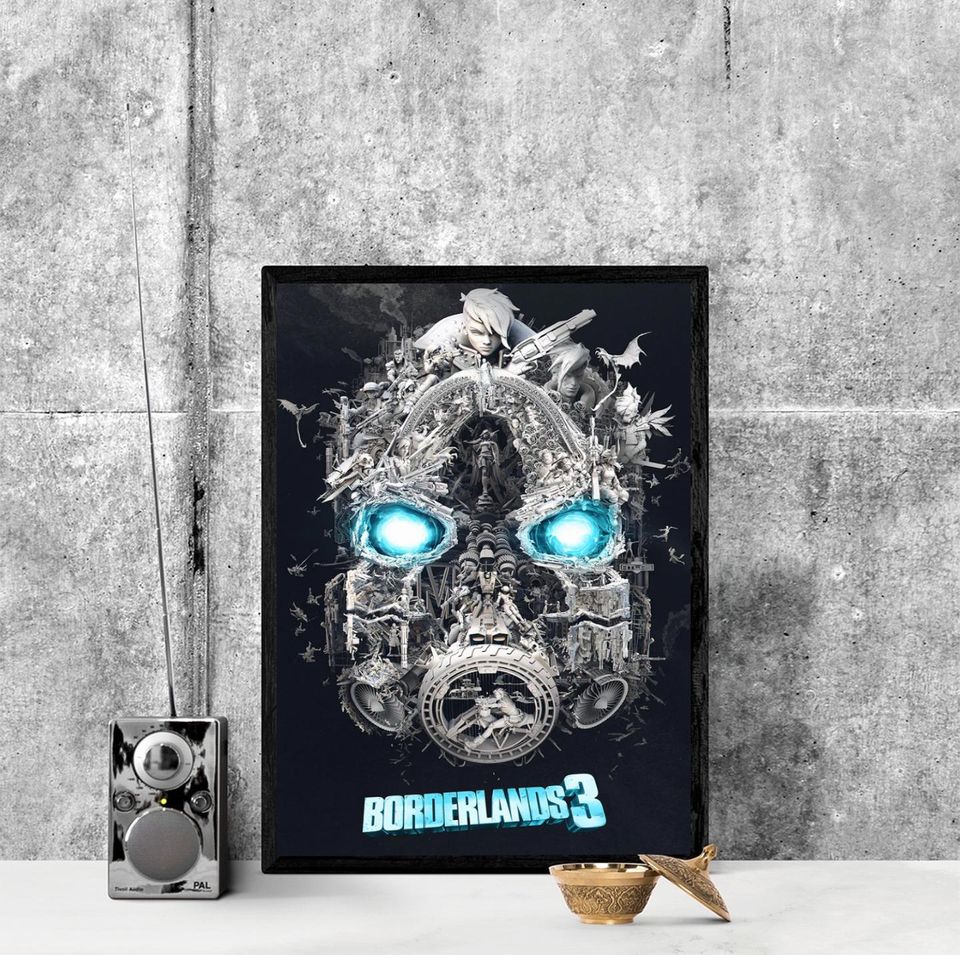 Borderlands Major Mask Print, Borderlands 3 Wall Art
