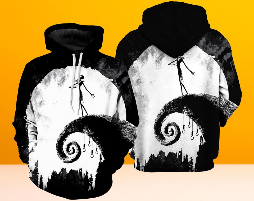 Vintage Jack Skellington Christmas 3D Hoodie, The Nightmare Before Christmas, Holiday Gift
