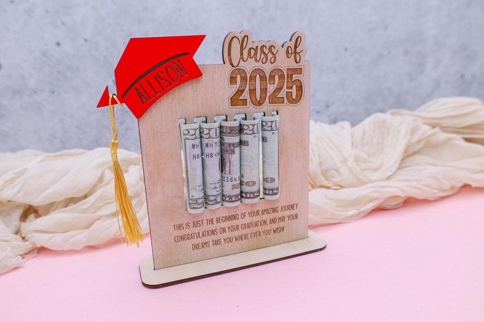 Personalized Grad Money Gift Holder