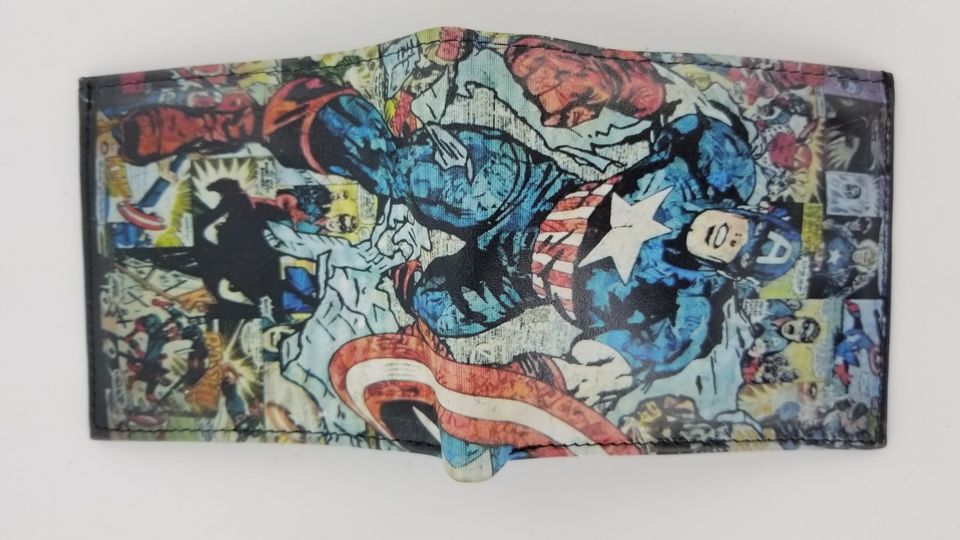 Superhero Handmade Leather Wallet,Action Comic Book Hero Inspired,Personalized Mens Wallet,Fully Lasrprinted.