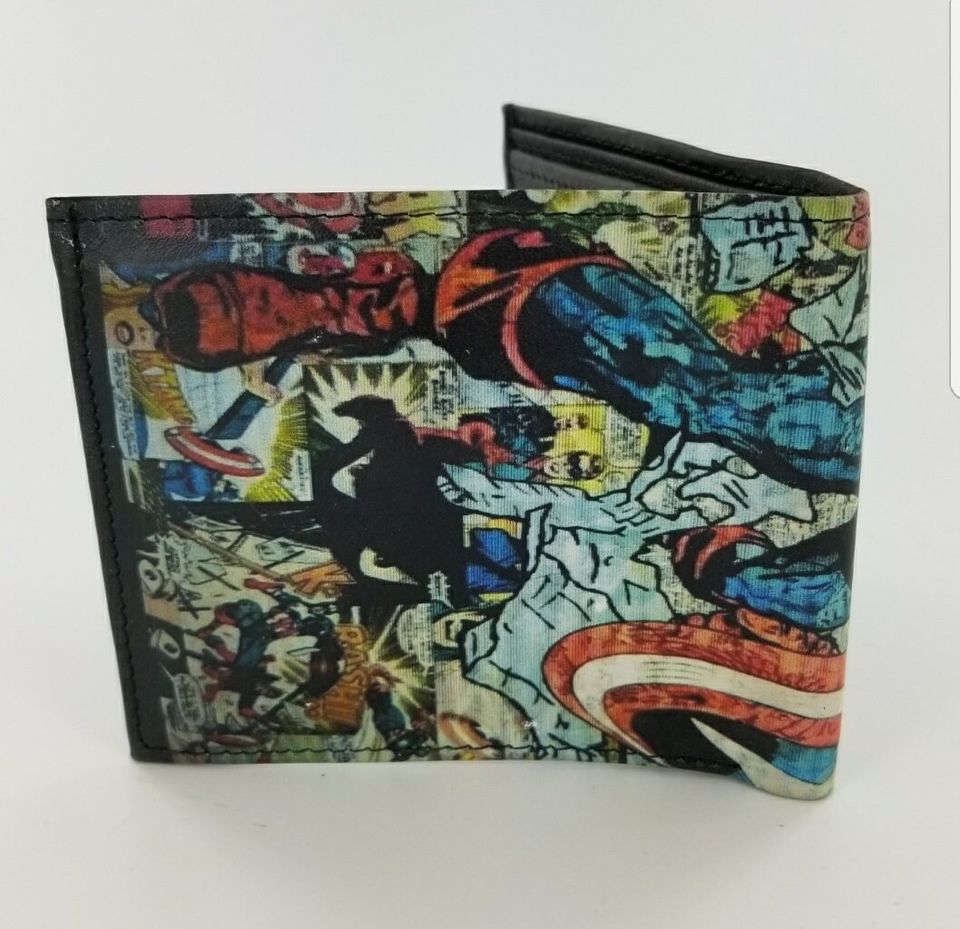 Superhero Handmade Leather Wallet,Action Comic Book Hero Inspired,Personalized Mens Wallet,Fully Lasrprinted.