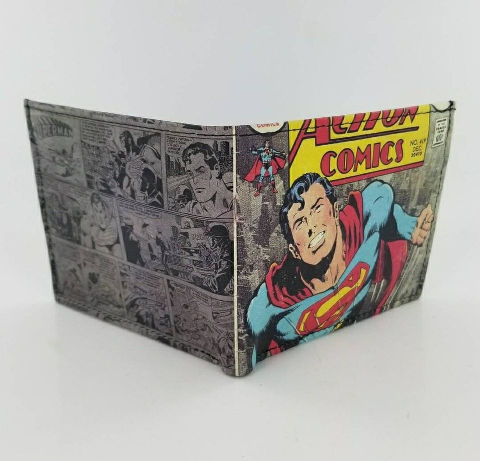 Superhero Leather Bifold Wallet, Genuine