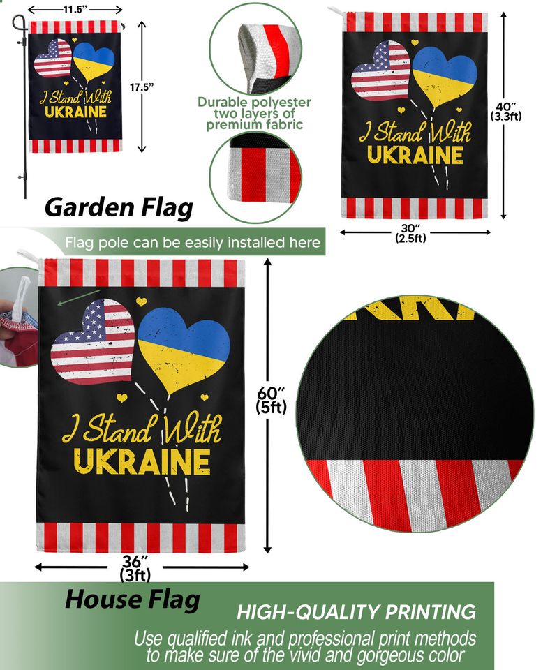 I Stand With Ukraine House Flag