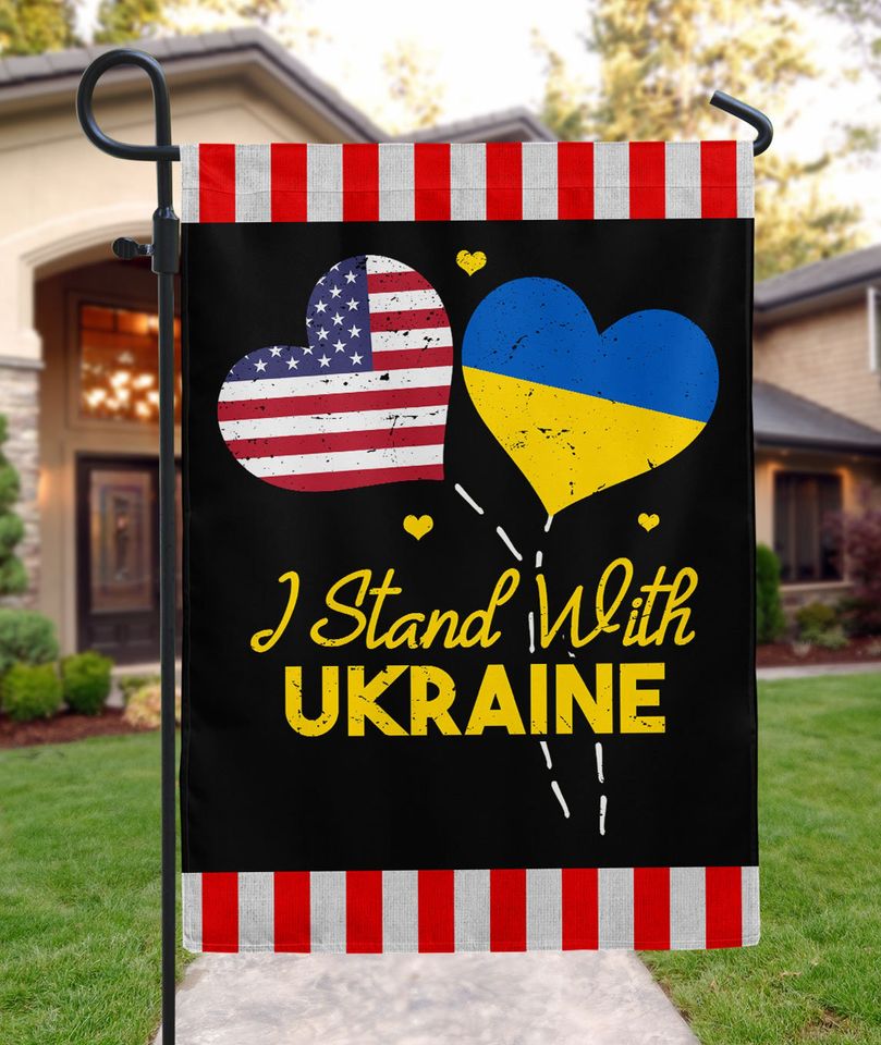 I Stand With Ukraine House Flag