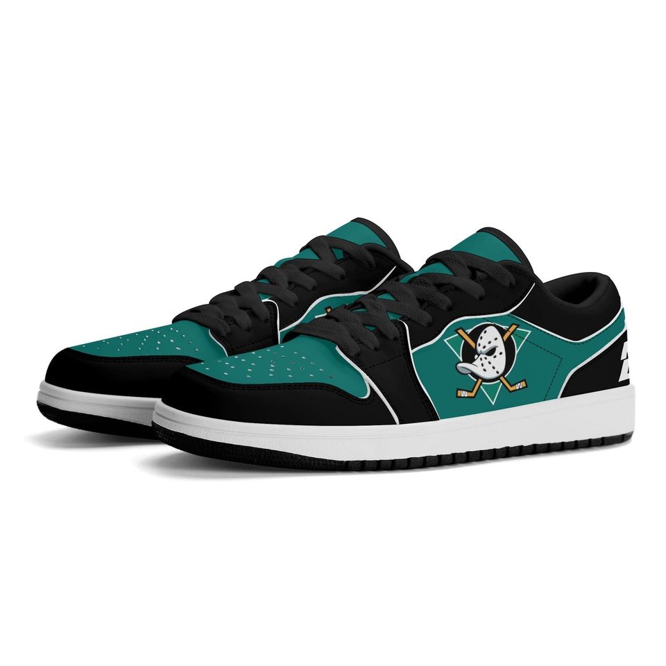Mighty Ducks Low Top Sneakers, NHL Fan Shoes, Gift for Hockey Lovers