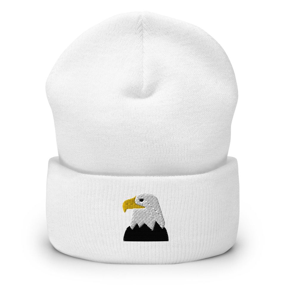 Eagle beanie, embroidered unisex Cuffed Beanie, eagle hat, eagle gifts for eagle lovers.