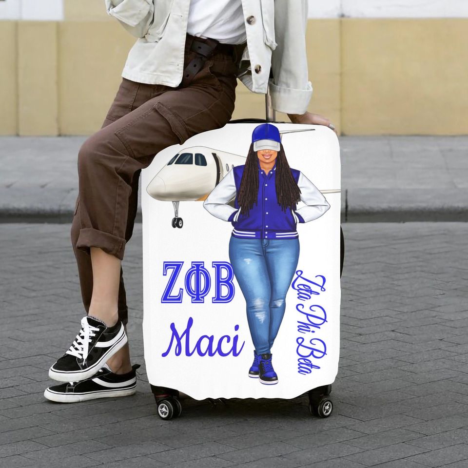 Personalized Luggage Cover, Black Girl, African American