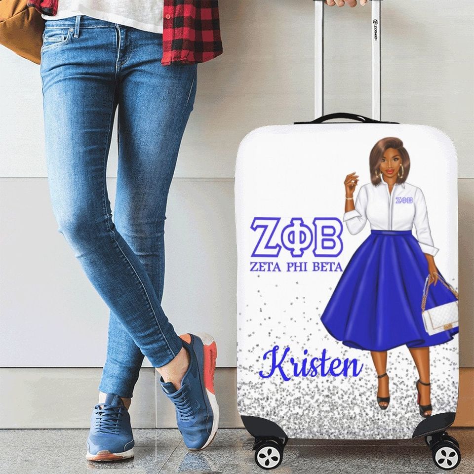 Personalized Luggage Cover, Black Girl, African American