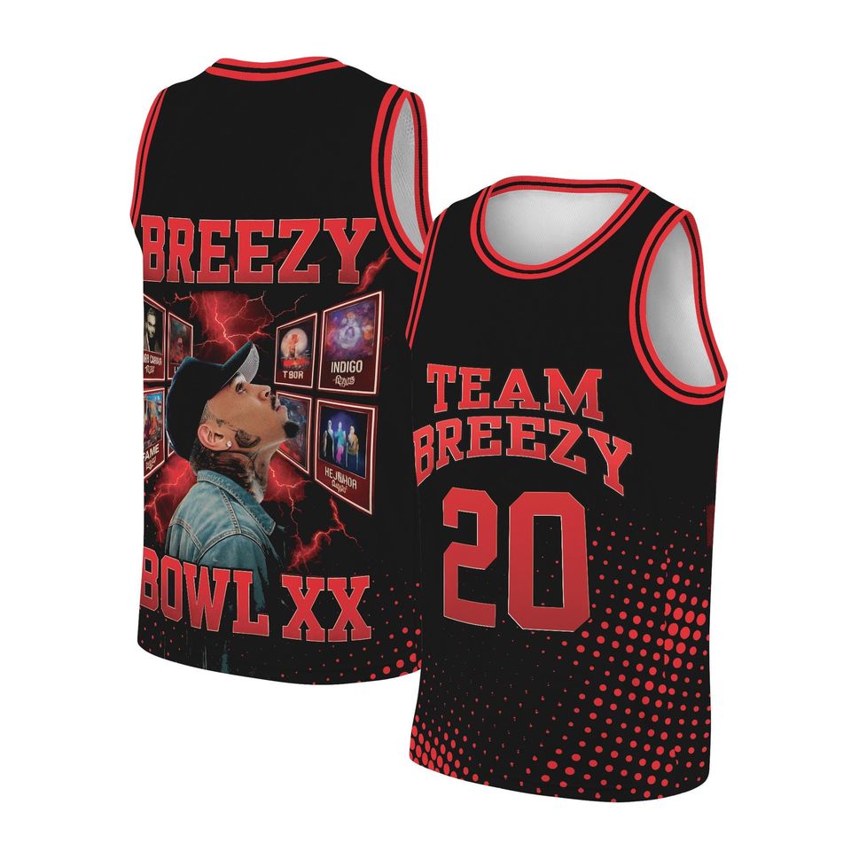 Chris Brown Breezy Bowl Tour Baseketball Jersey