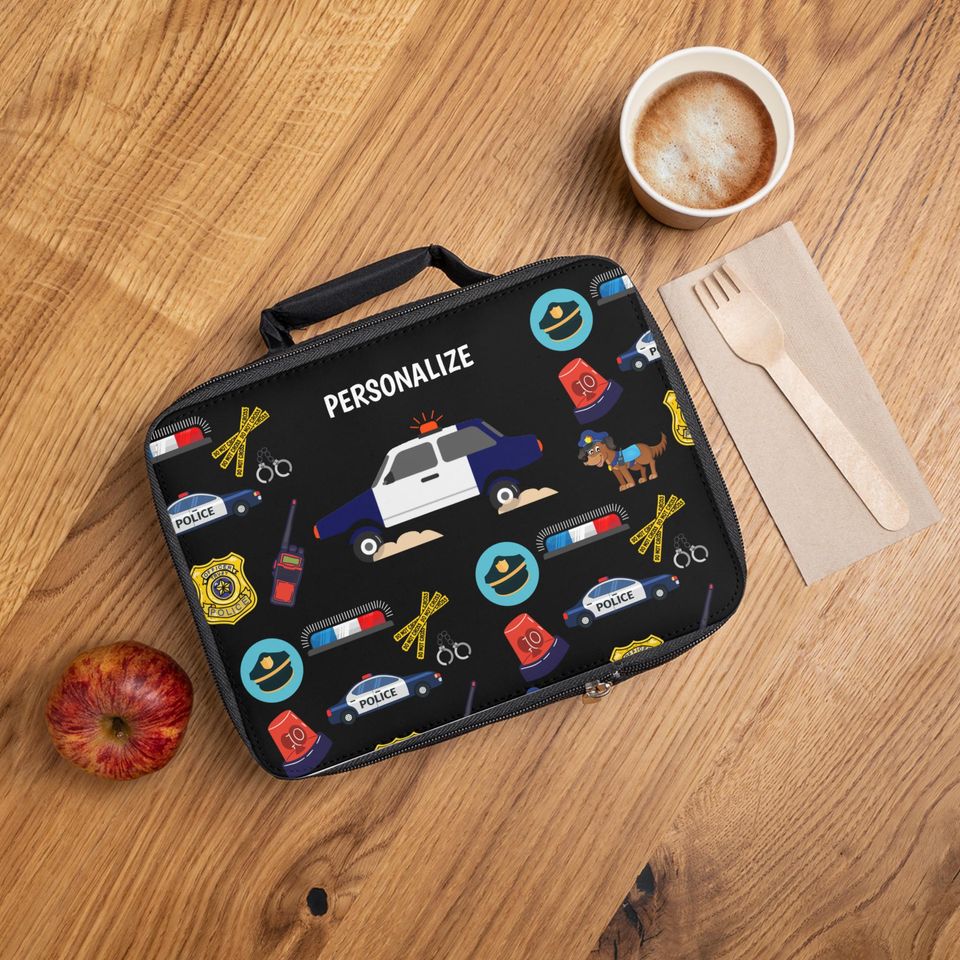 Personalized Police Lunch Bag, Back to School Lunch bag
