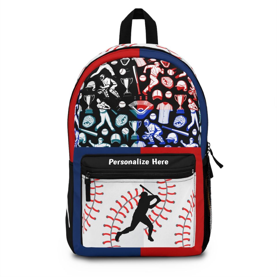Kids personalized baseball theme 2 Backpack \ back to School backpack