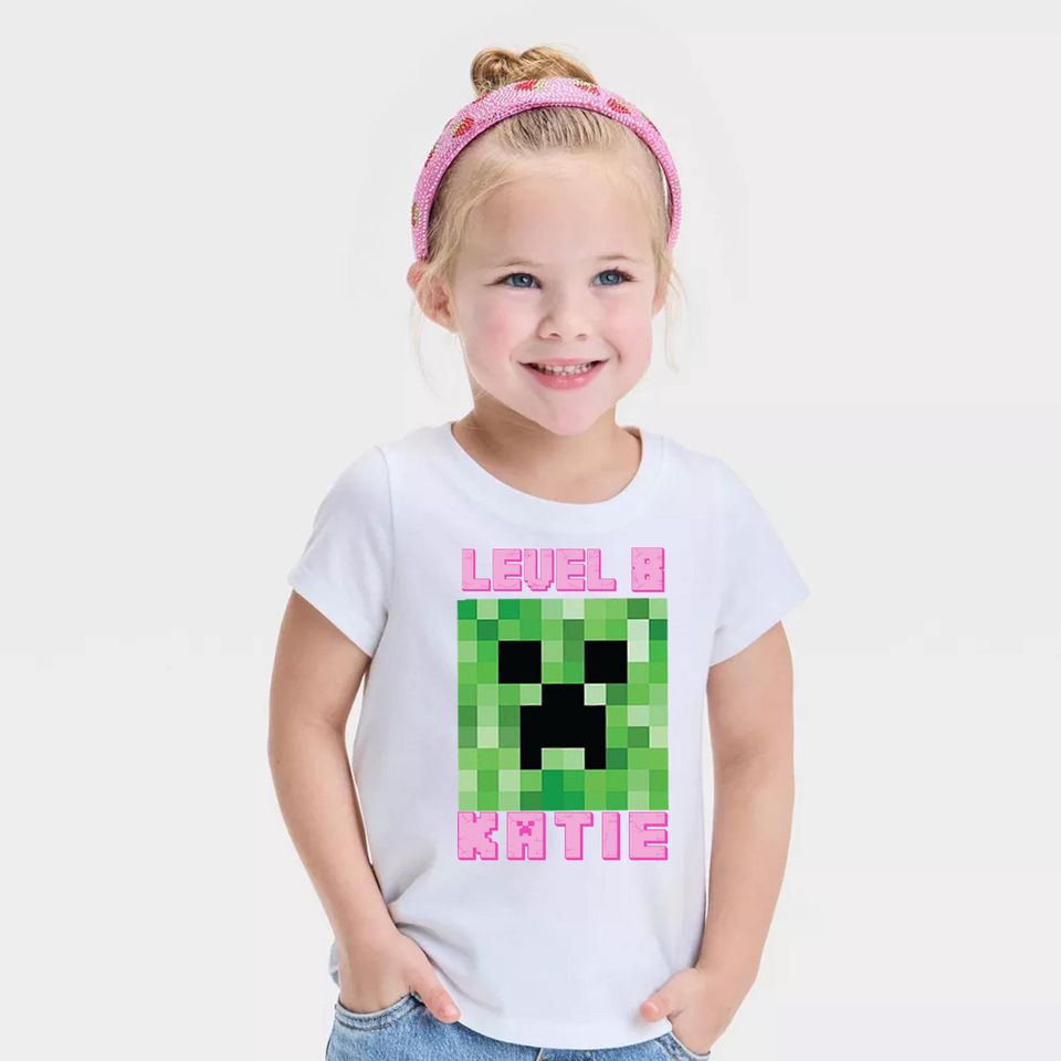 Personalized Minecraft Birthday shirt - Girls