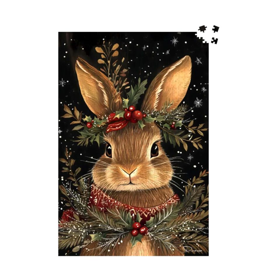 Winter Rabbit Jigsaw Puzzle| Brown Rabbit's Winter Tale - Durazza