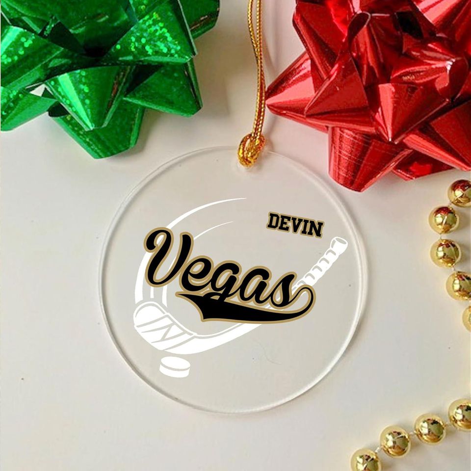 Personalized Hockey Sports Team Acrylic Ornament - Christmas Hanging Keepsake