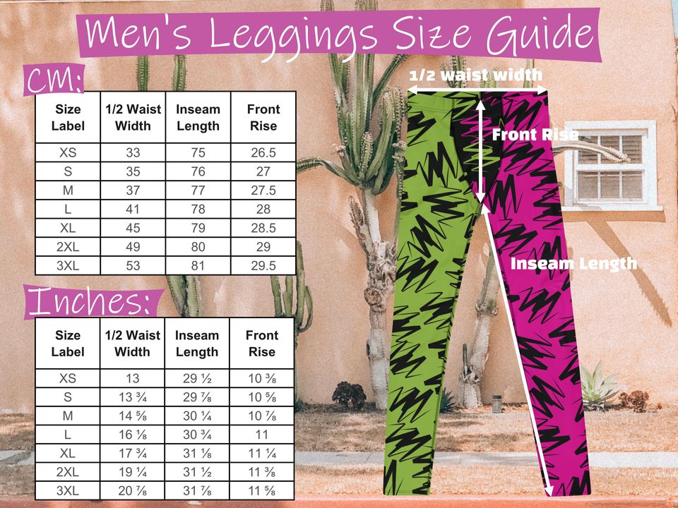 Mens Leggings Color Block, Spandex Long Tights, Wrestling Style Zigzag Patterned Meggings