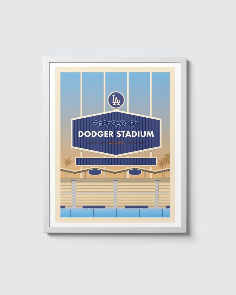 Dodger Stadium - Baseball Stadium Art Series- Art Print