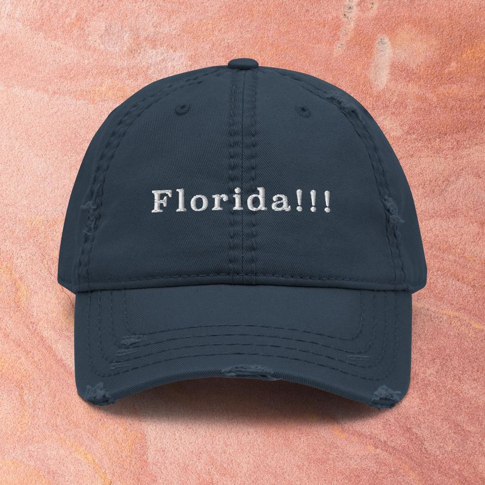 Taylorr Swifts Inspired Florida!!! Embroidered Distressed Dad Hat