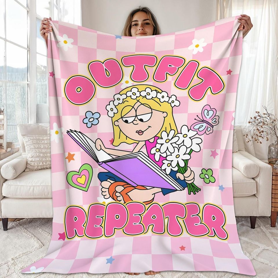 Lizzie Mcguire Outfit Repeater Fleece Blanket, Disneyland Channel, Funny Lizzie Mcguire Blanket