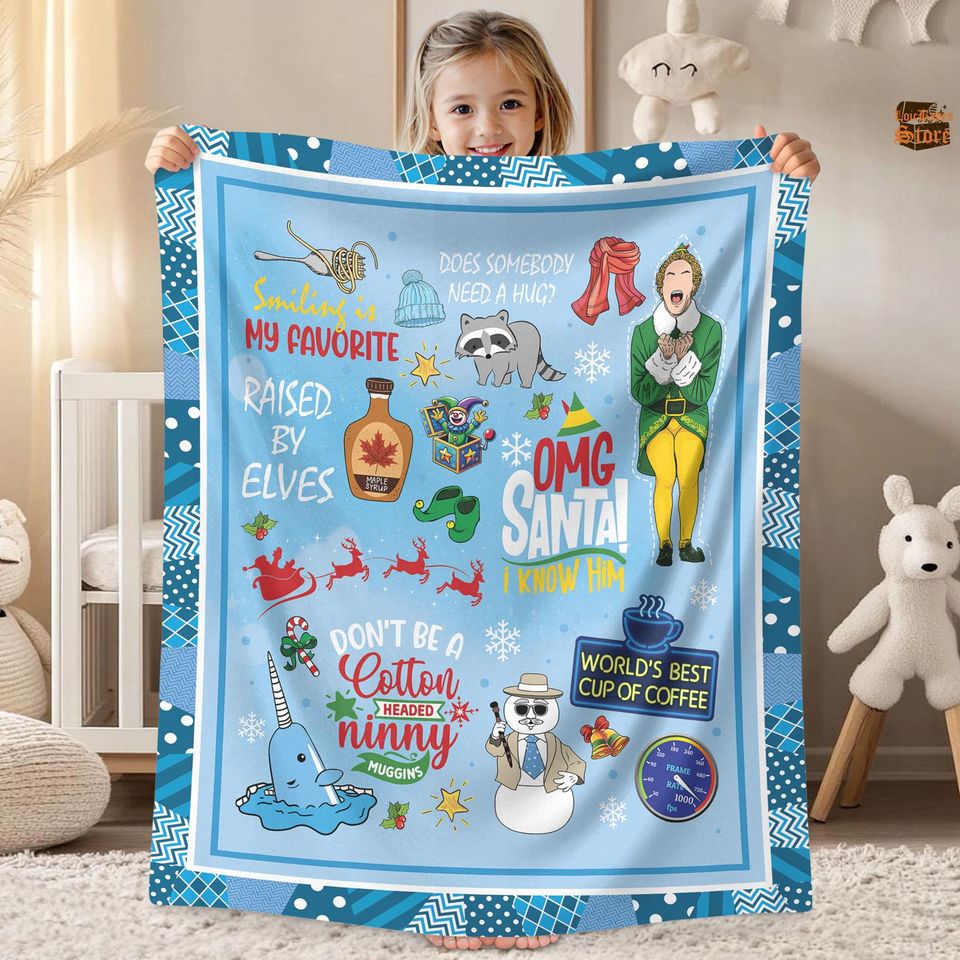 Buddy The Elf Christmas Blanket, Elf Christmas Blanket
