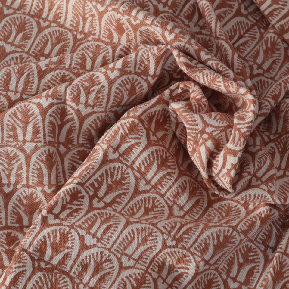 Block Print Cafe Curtain Tier Set for Kitchen and Bathroom Window