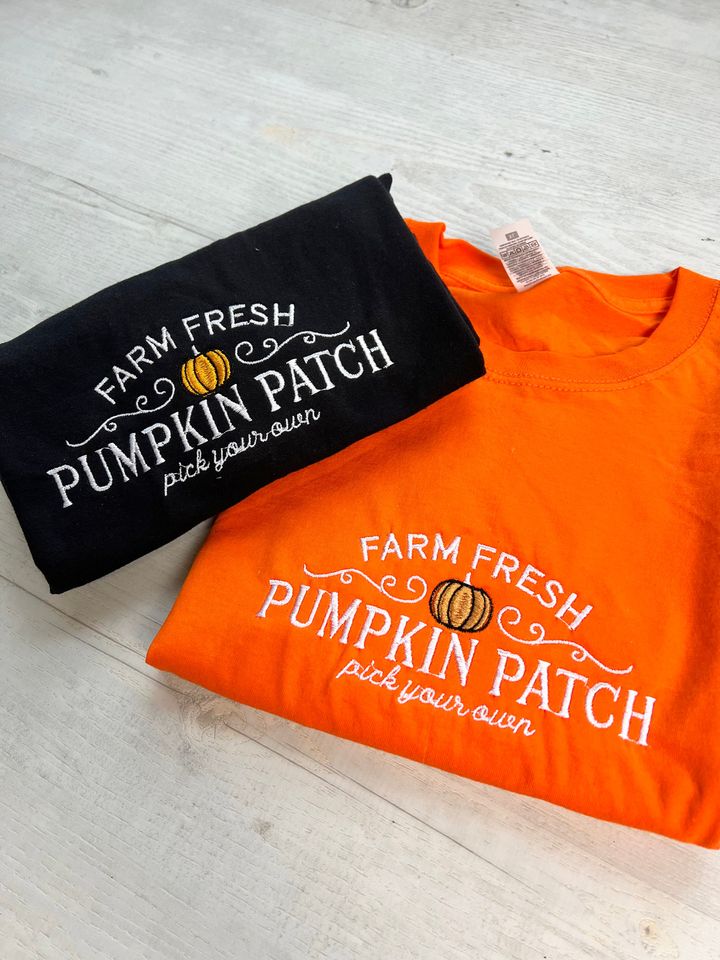 Embroidered Farm Fresh Pumpkin Patch Sweatshirt, Fall Sweater, Gift Ideas